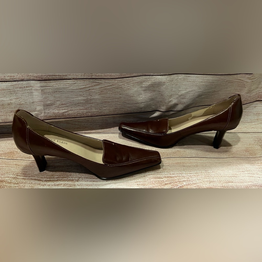 AK Anne Klein Womens Shoes Heels Fletcher 3” Leather Square Toe size 6 - Picture 8 of 10